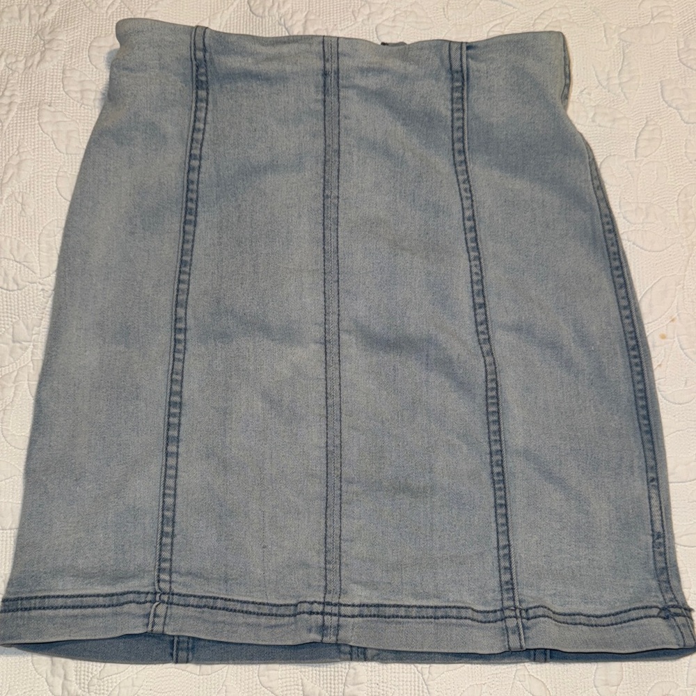 Free People Light Blue Pencil Skirt